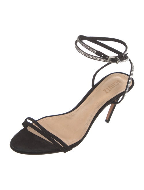 Schutz Suede Animal Print Sandals