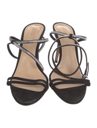 Schutz Suede Animal Print Sandals