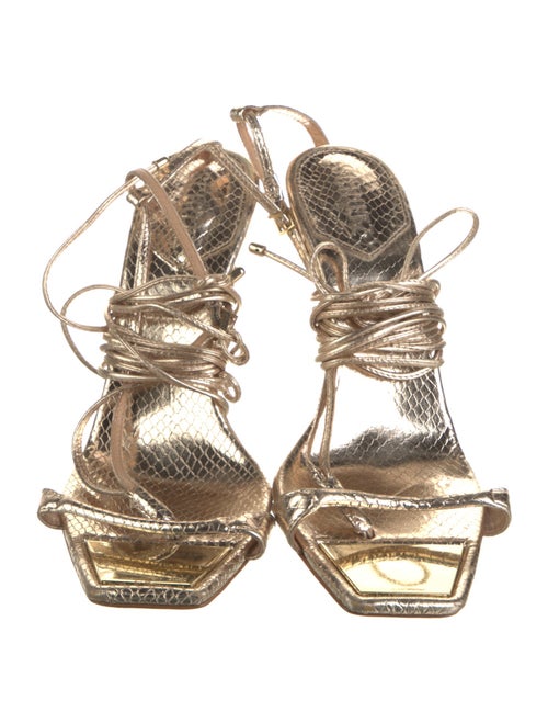 Schutz Embossed Leather Sandals