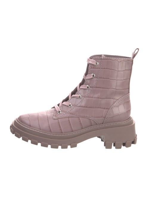 Schutz Embossed Leather Combat Boots