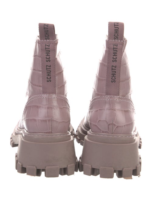 Schutz Embossed Leather Combat Boots