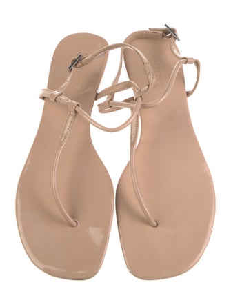 Schutz Patent Leather T-Strap Sandals