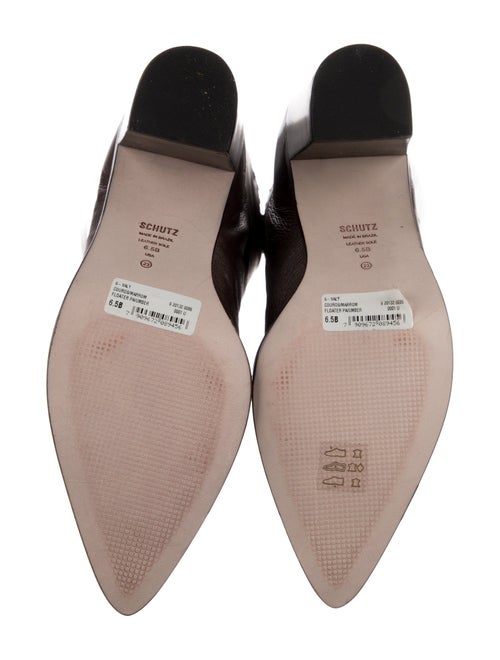 Schutz Leather Chain-Link Accents Boots