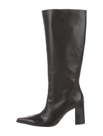 Schutz Leather Whipstitch Trim Boots