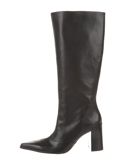 Schutz Leather Whipstitch Trim Boots
