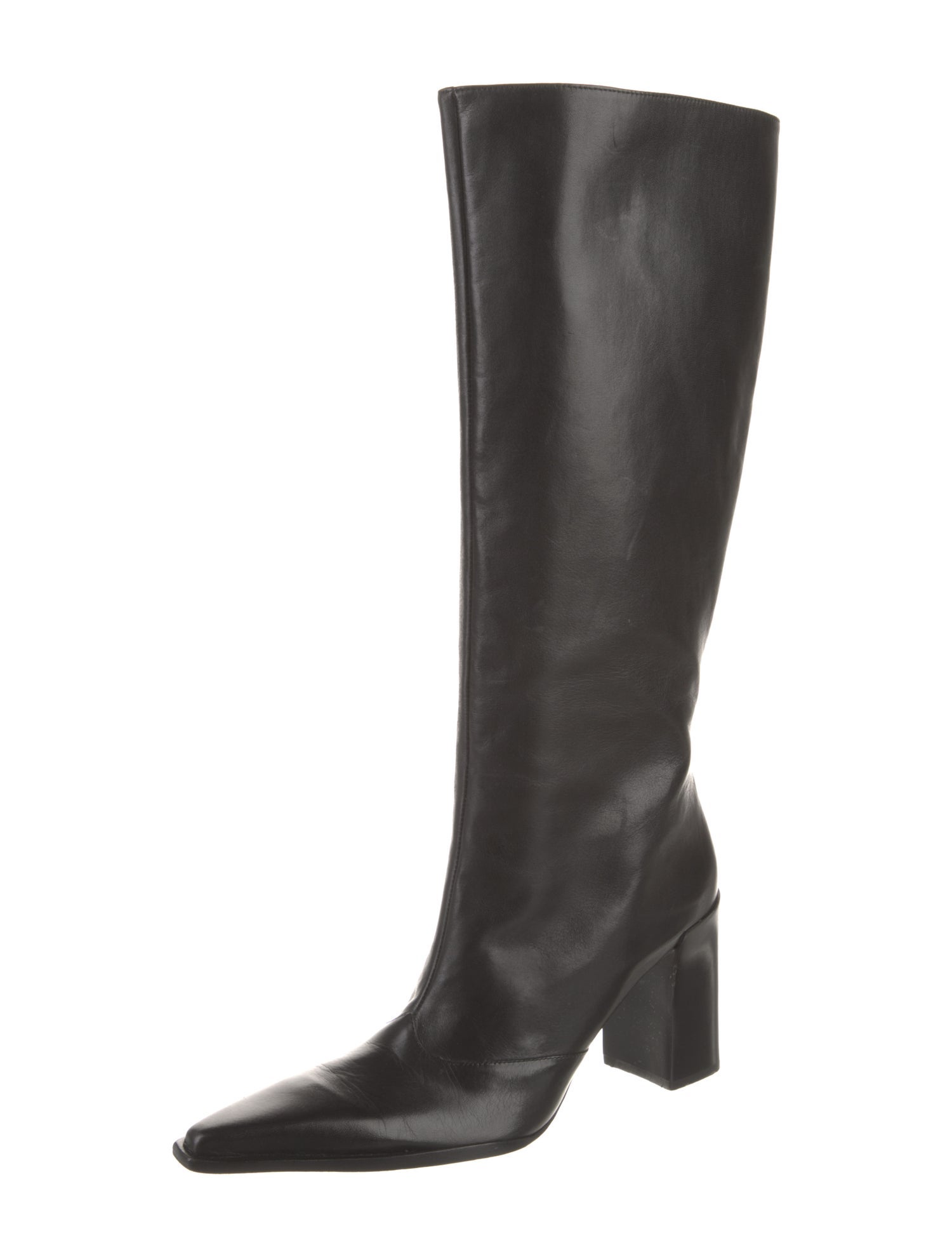 Schutz Leather Whipstitch Trim Boots