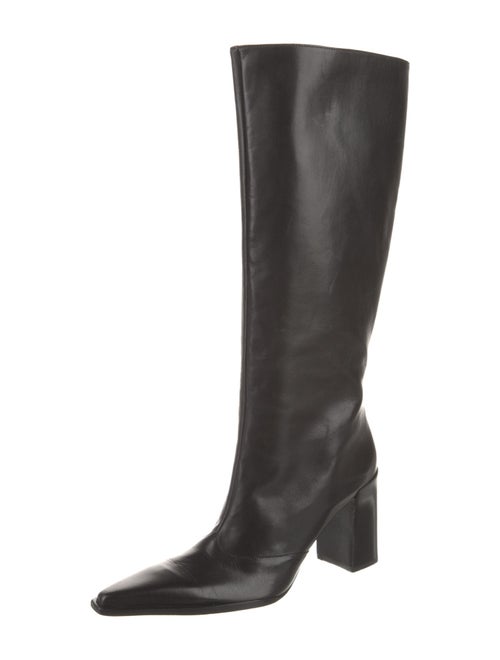 Schutz Leather Whipstitch Trim Boots