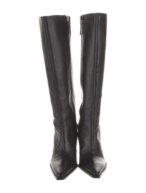 Schutz Leather Whipstitch Trim Boots