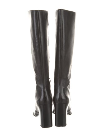 Schutz Leather Whipstitch Trim Boots