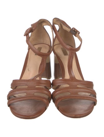 Schutz Leather T-Strap Sandals