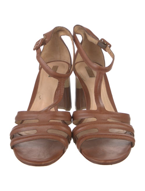 Schutz Leather T-Strap Sandals
