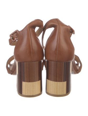 Schutz Leather T-Strap Sandals