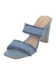 Schutz Denim Raw-Edge Trim Slides