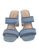Schutz Denim Raw-Edge Trim Slides