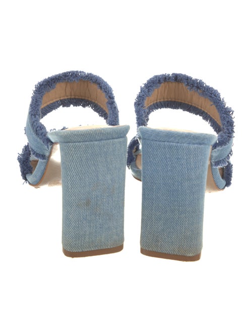 Schutz Denim Raw-Edge Trim Slides