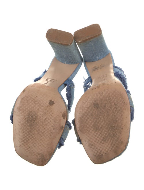 Schutz Denim Raw-Edge Trim Slides