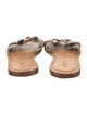 Schutz Leather Striped Slides