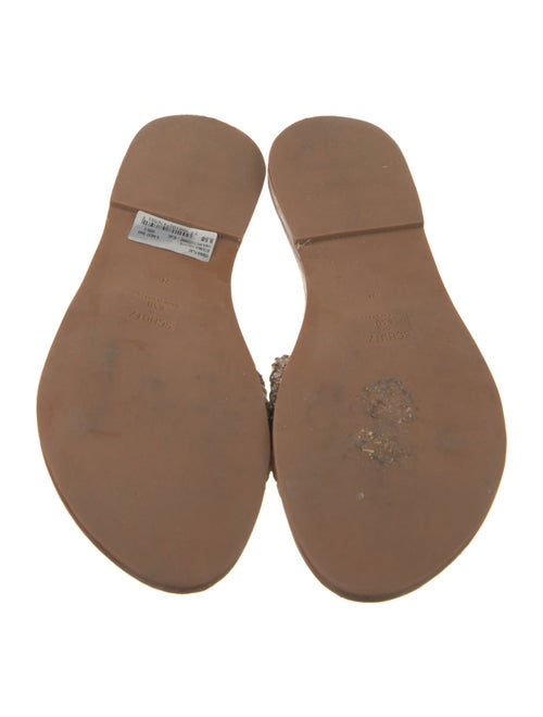 Schutz Leather Striped Slides