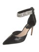 Schutz Leather Crystal Embellishments D'Orsay Pumps