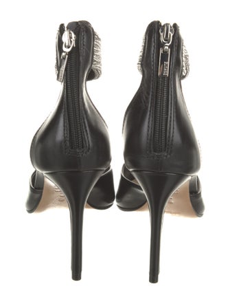 Schutz Leather Crystal Embellishments D'Orsay Pumps