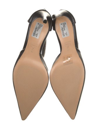 Schutz Leather Crystal Embellishments D'Orsay Pumps