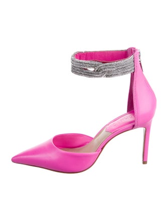 Schutz Leather Crystal Embellishments D'Orsay Pumps
