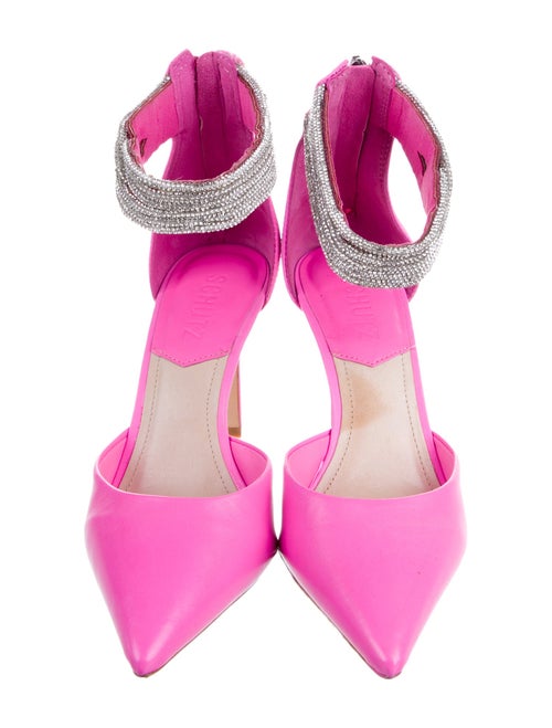 Schutz Leather Crystal Embellishments D'Orsay Pumps