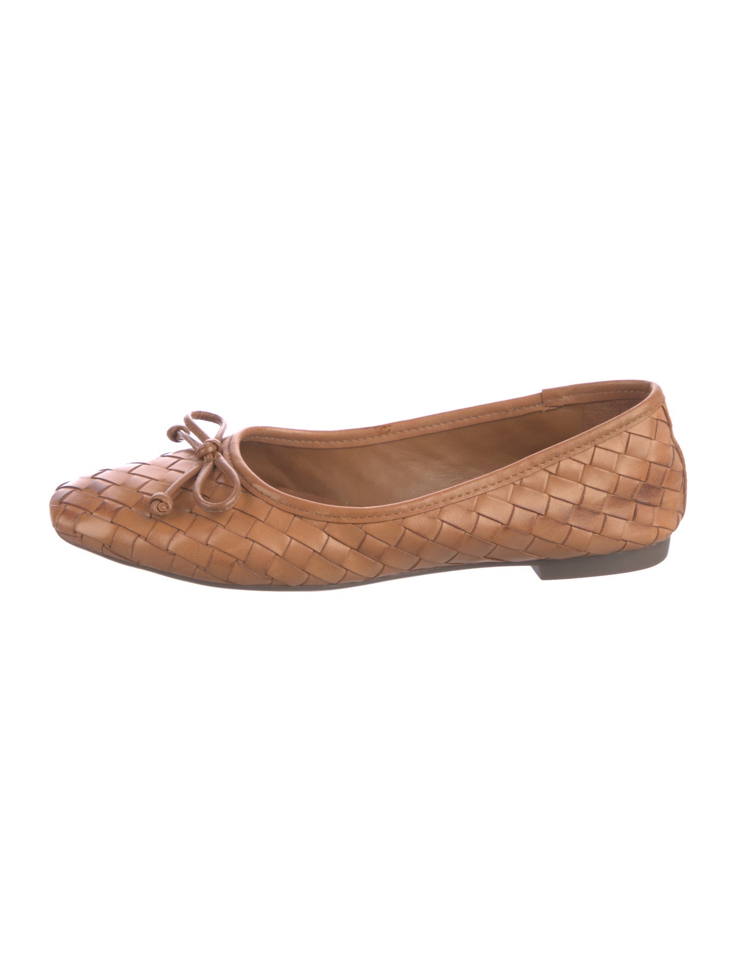 Schutz Leather Bow Accents Ballet Flats