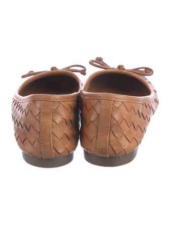 Schutz Leather Bow Accents Ballet Flats