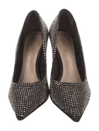 Schutz Suede Crystal Embellishments Pumps