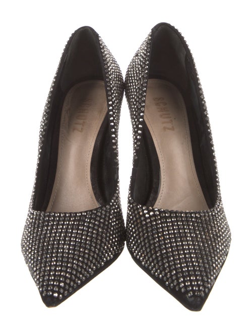 Schutz Suede Crystal Embellishments Pumps