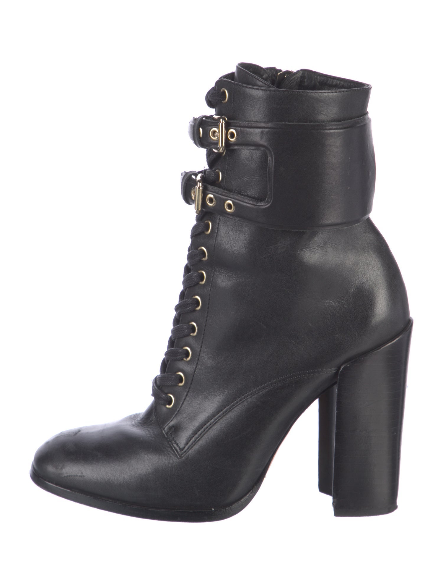 Schutz Leather Combat Boots