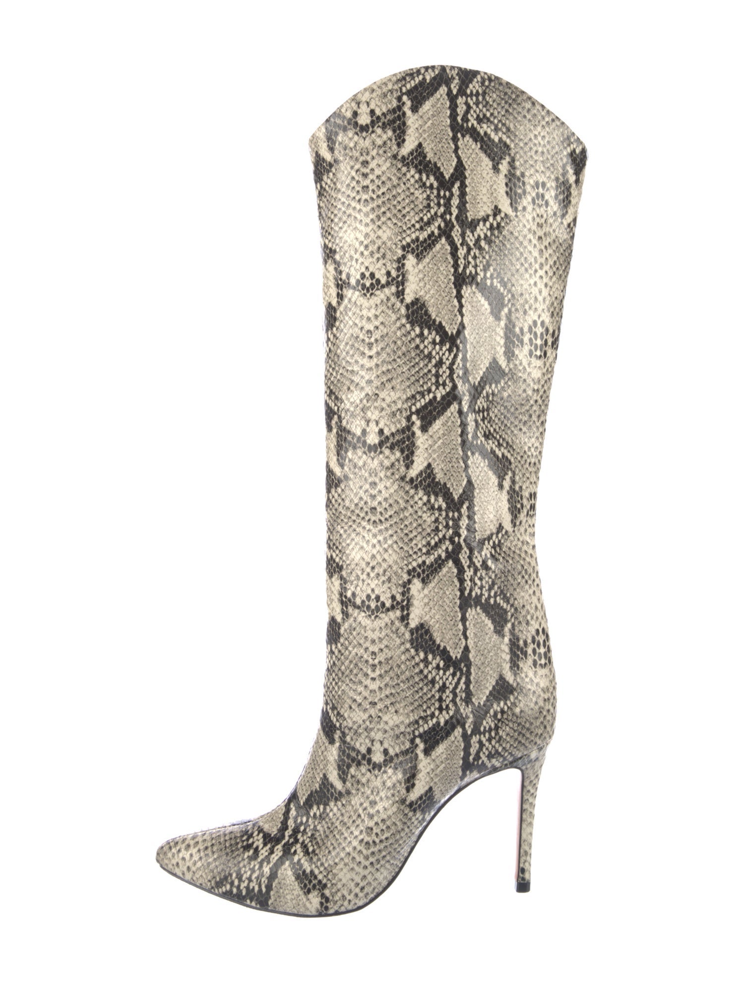 Schutz Snakeskin Animal Print Boots