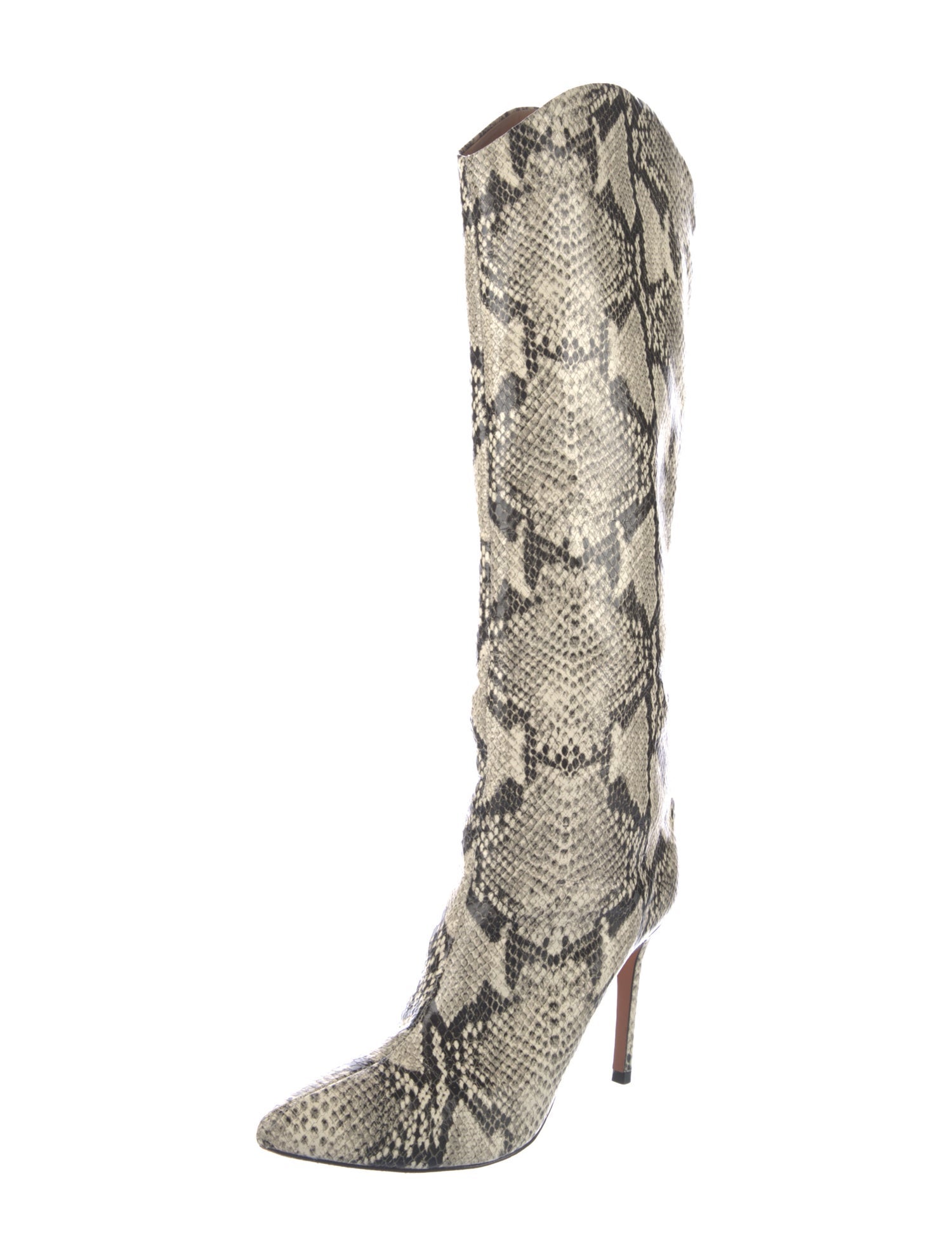 Schutz Snakeskin Animal Print Boots
