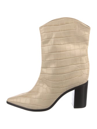 Schutz Embossed Leather Western Boots