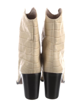 Schutz Embossed Leather Western Boots