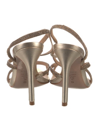 Schutz Leather Animal Print Slingback Sandals