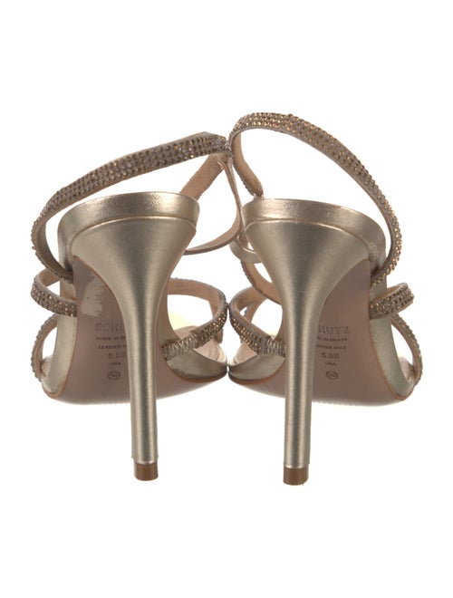 Schutz Leather Animal Print Slingback Sandals