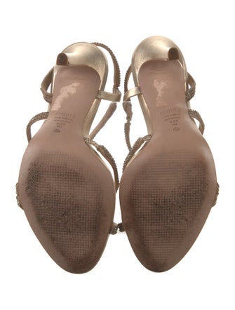 Schutz Leather Animal Print Slingback Sandals