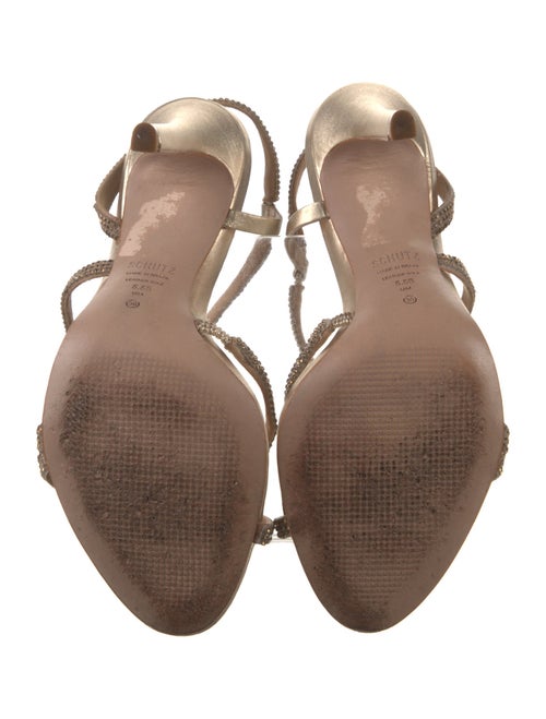 Schutz Leather Animal Print Slingback Sandals