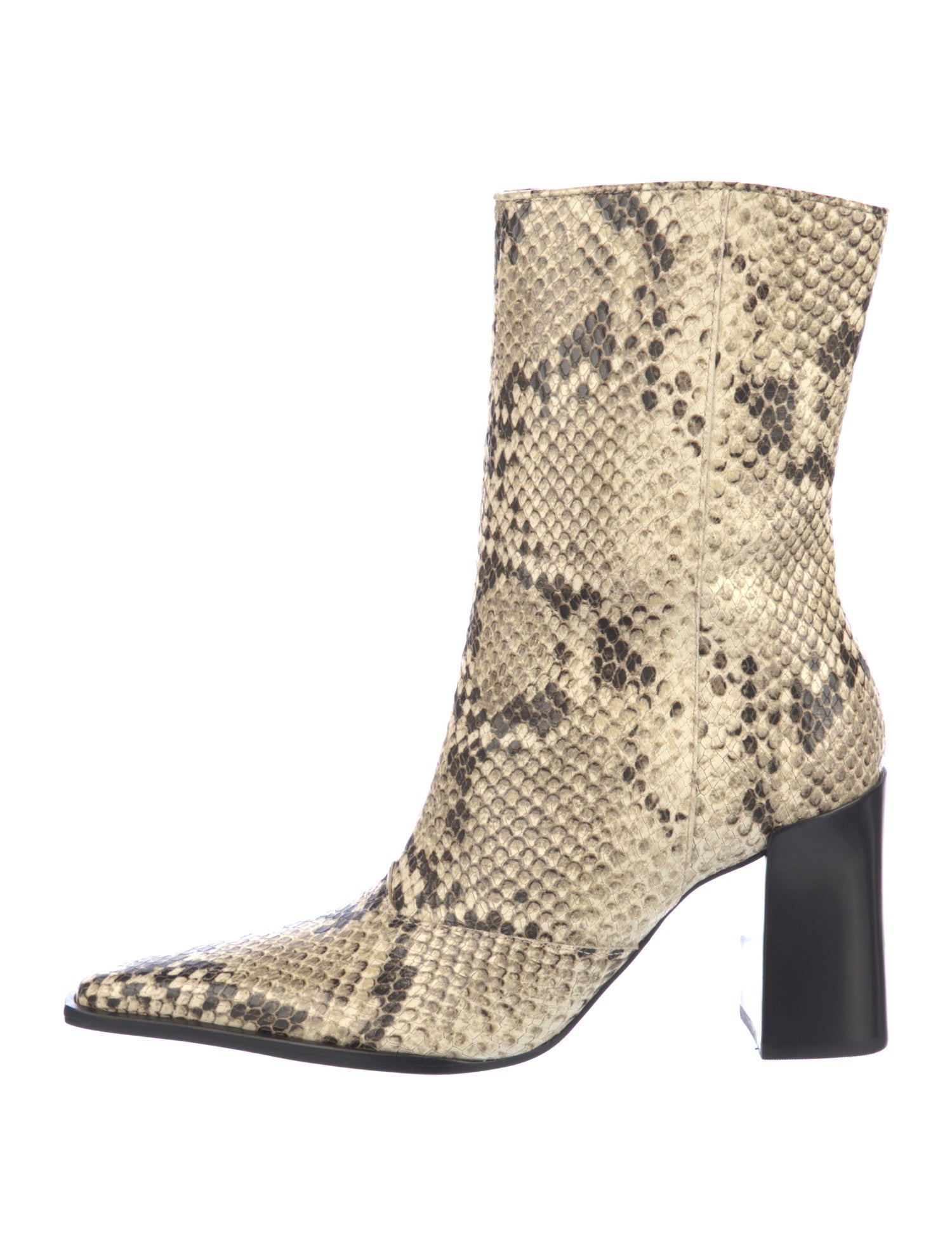 Schutz Leather Animal Print Boots