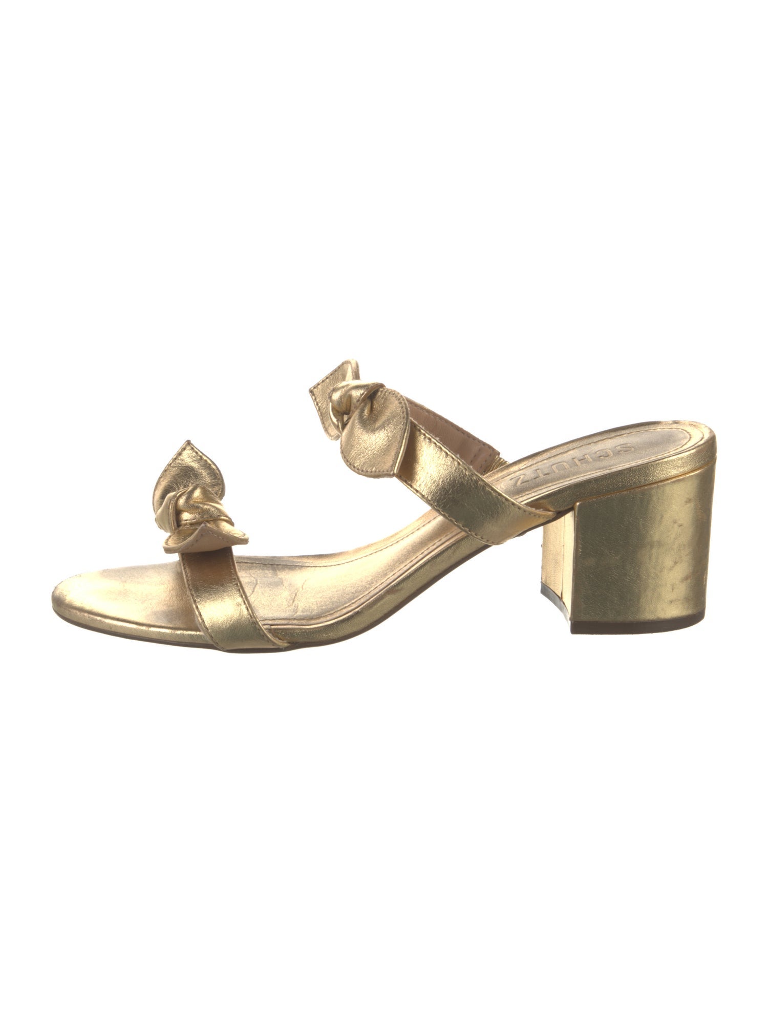 Schutz Leather Slides