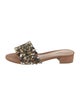 Schutz Suede Crystal Embellishments Slides