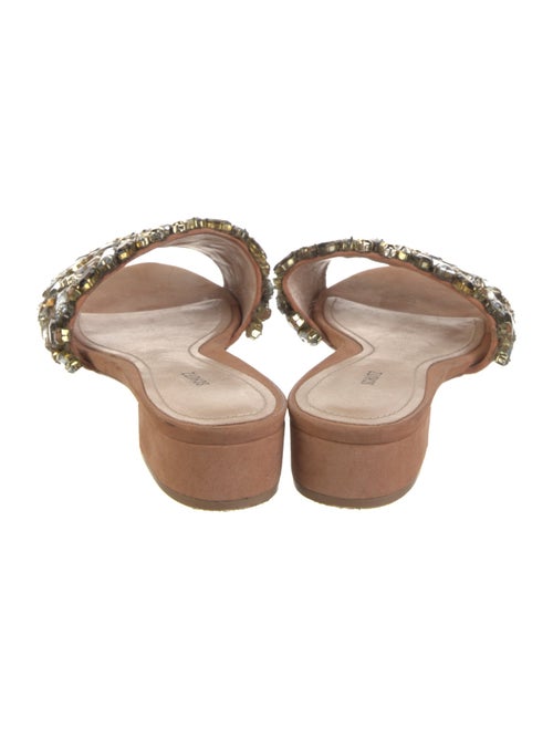 Schutz Suede Crystal Embellishments Slides