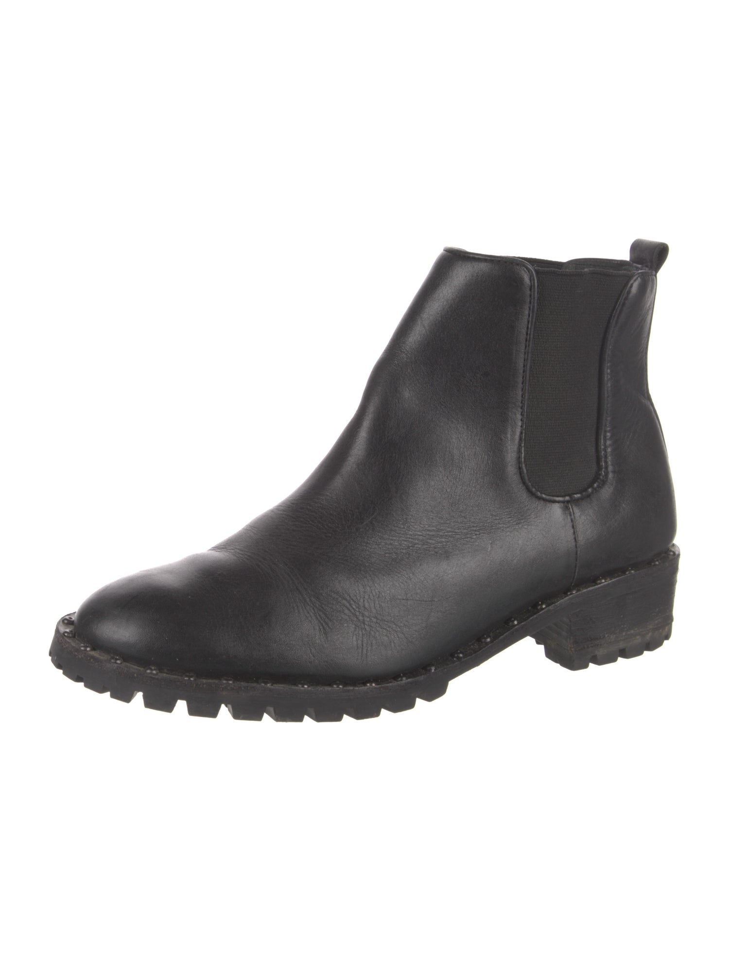 Schutz Leather Studded Accents Chelsea Boots