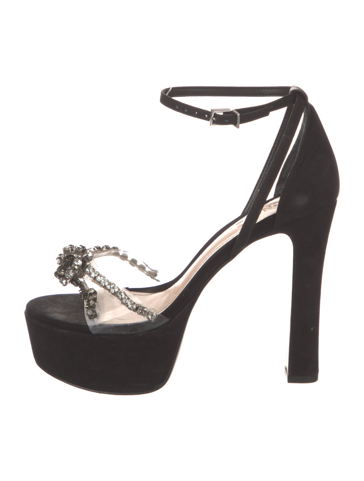 Schutz Suede Crystal Embellishments Sandals