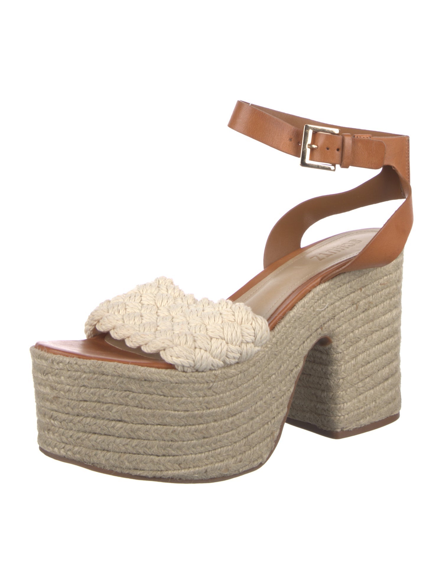 Schutz Leather Espadrilles