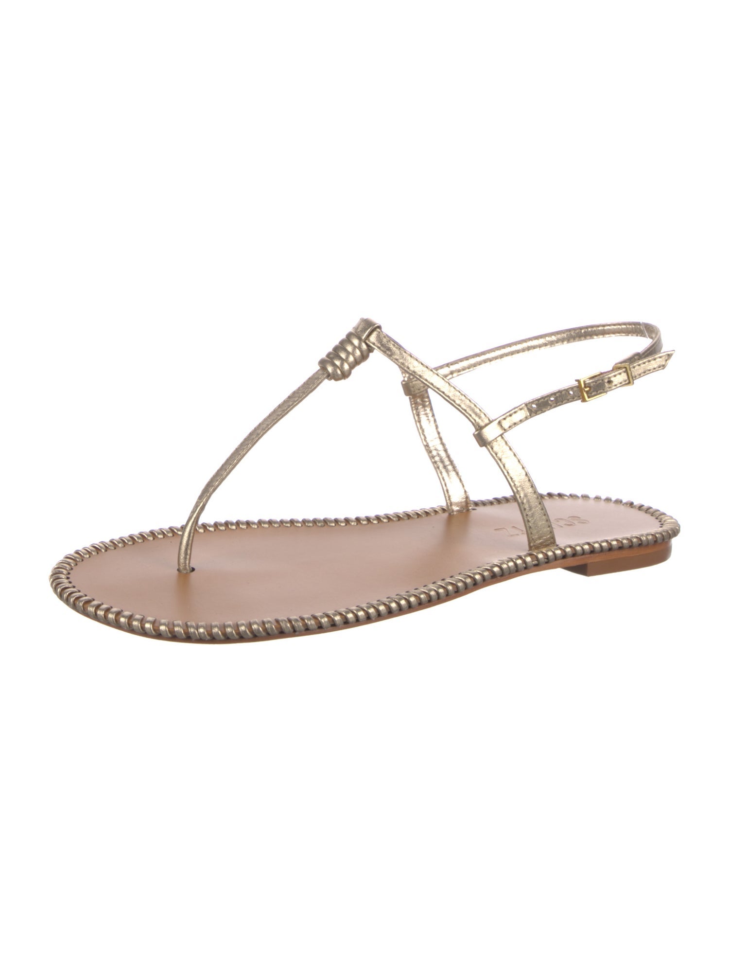 Schutz Leather T-Strap Sandals