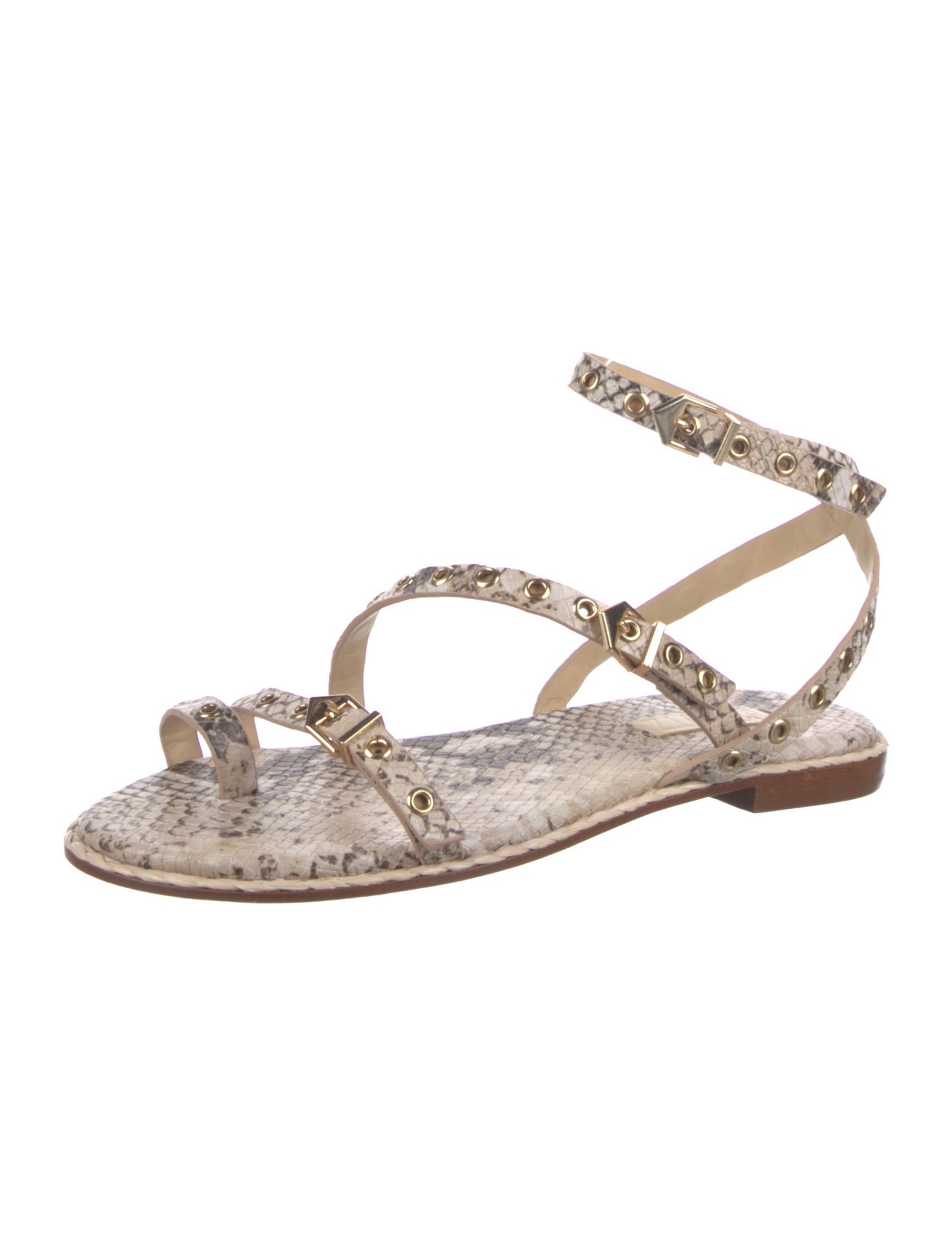 Schutz Leather Animal Print Espadrilles