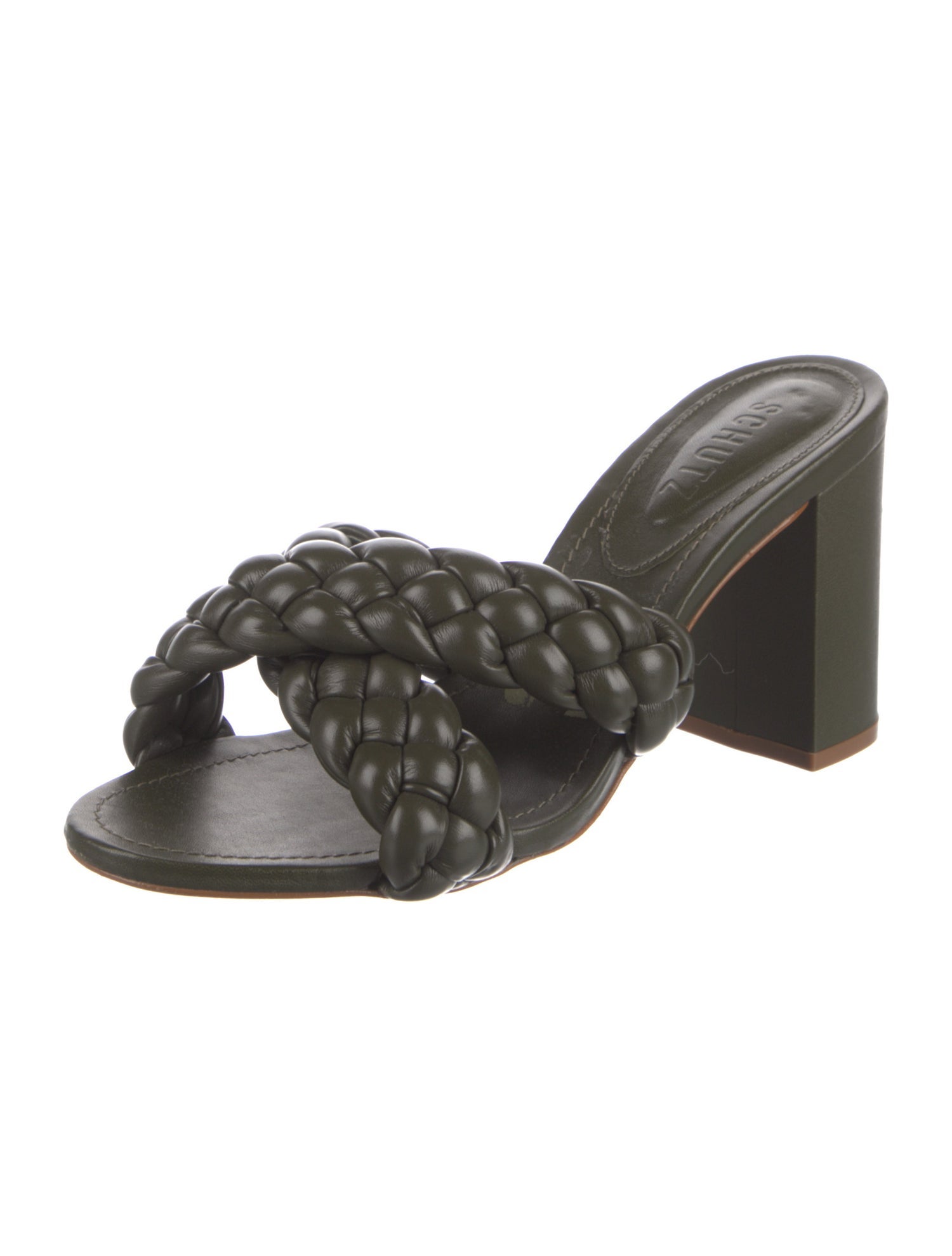 Schutz Leather Slides